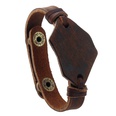 Leather Fashion Geometric bracelet  Vintage brown NHPK1948Vintage brownpicture3